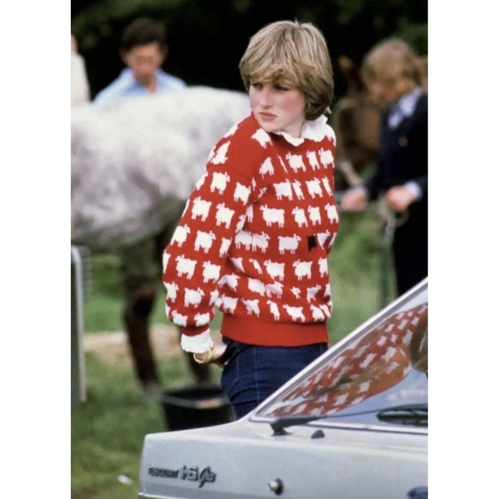 WARM & WONDERFUL Size SMALL WOMEN DIANA EDITION SHEEP SWEATER, WOOL BLEND
